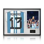 Cristian Romero Signed Argentina Shirt Classic Frame.
