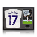 Cristian Romero Signed Tottenham Hotspur Shirt Classic Frame.