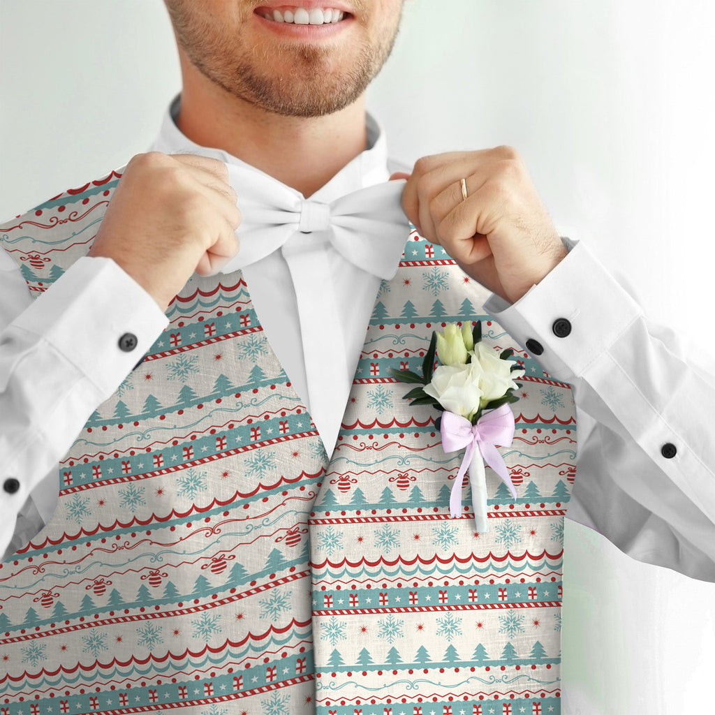 Christmas Elements Pattern - Novelty Costume Fancy Dress Waistcoat ( 4 sizes available )