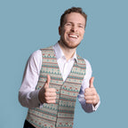 Christmas Elements Pattern - Novelty Costume Fancy Dress Waistcoat ( 4 sizes available )