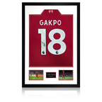Cody Gakpo Signed Liverpool Shirt Premium Frame (ACG Cert)