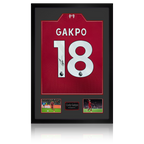 Cody Gakpo Signed Liverpool Shirt Premium Frame (ACG Cert)