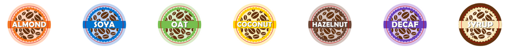 Almond Milk Coffee Shop Barista Labels 20mm 1000 labels per rolls