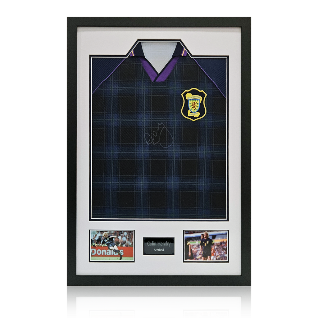 Colin Hendry Signed Scotland 1996 Shirt Premium Frame.