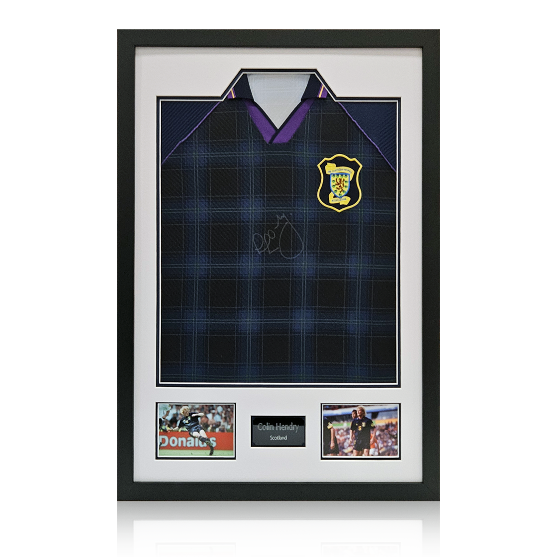 Colin Hendry Signed Scotland 1996 Shirt Premium Frame.