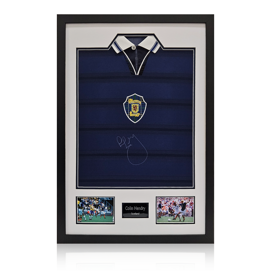 Colin Hendry Signed Scotland 1998 Shirt Premium Frame.