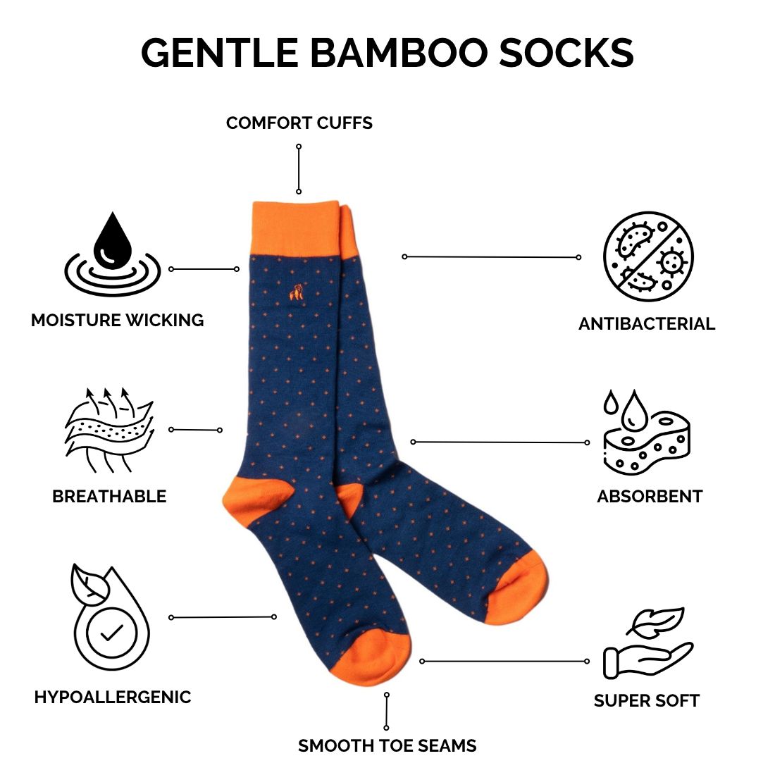 Penguin Bamboo Socks (Comfort Cuff)