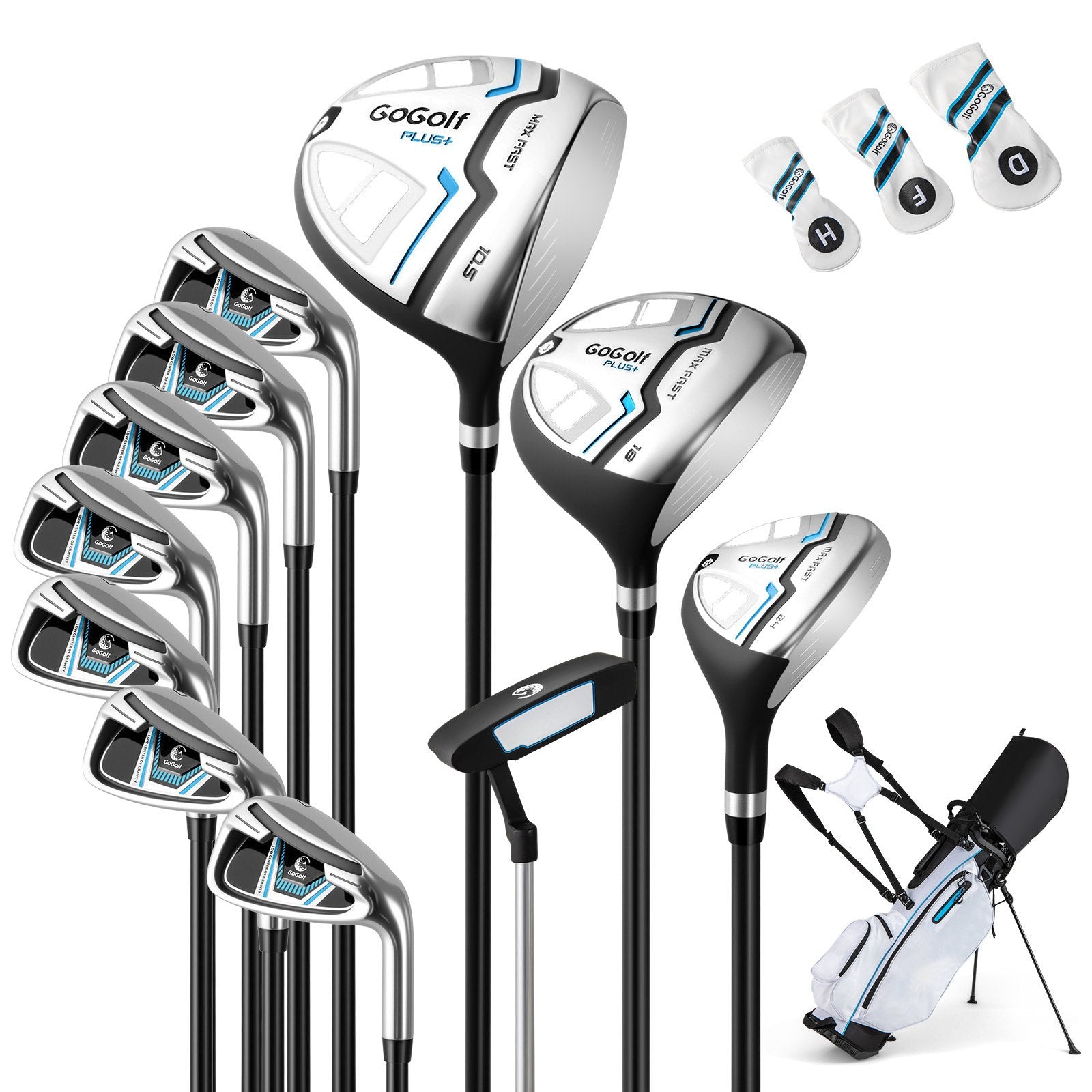 Men's Complete Golf Clubs and Bag Set Right Handed-Blue