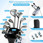 Men's Complete Golf Clubs and Bag Set Right Handed-Blue