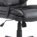HOMCOM Office Chair, Computer Desk Chair, Mid Back Executive Chair with Adjustable Height and Swivel Rolling Wheels for Home Study, Black