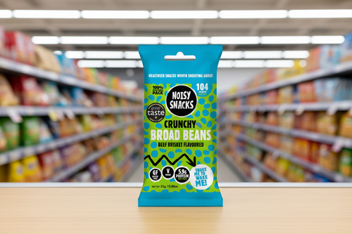 10 x Noisy Snacks Crunchy Broad Beans Beef Brisket - 25g
