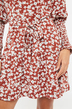 Louche Daphne Pretty Woman Print Statement Sleeve Mini Dress