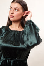 Louche Daria Satin Long Sleeve Mini Dress