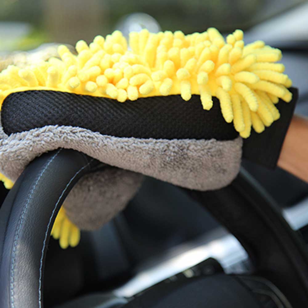 Auto Waschhandschuh Korallen-Schwamm Weich Kratzfest für Autowäsche Multifunktional Dicker Reinigungshandschuh Autowachs Detailbürste Farbe zufällig