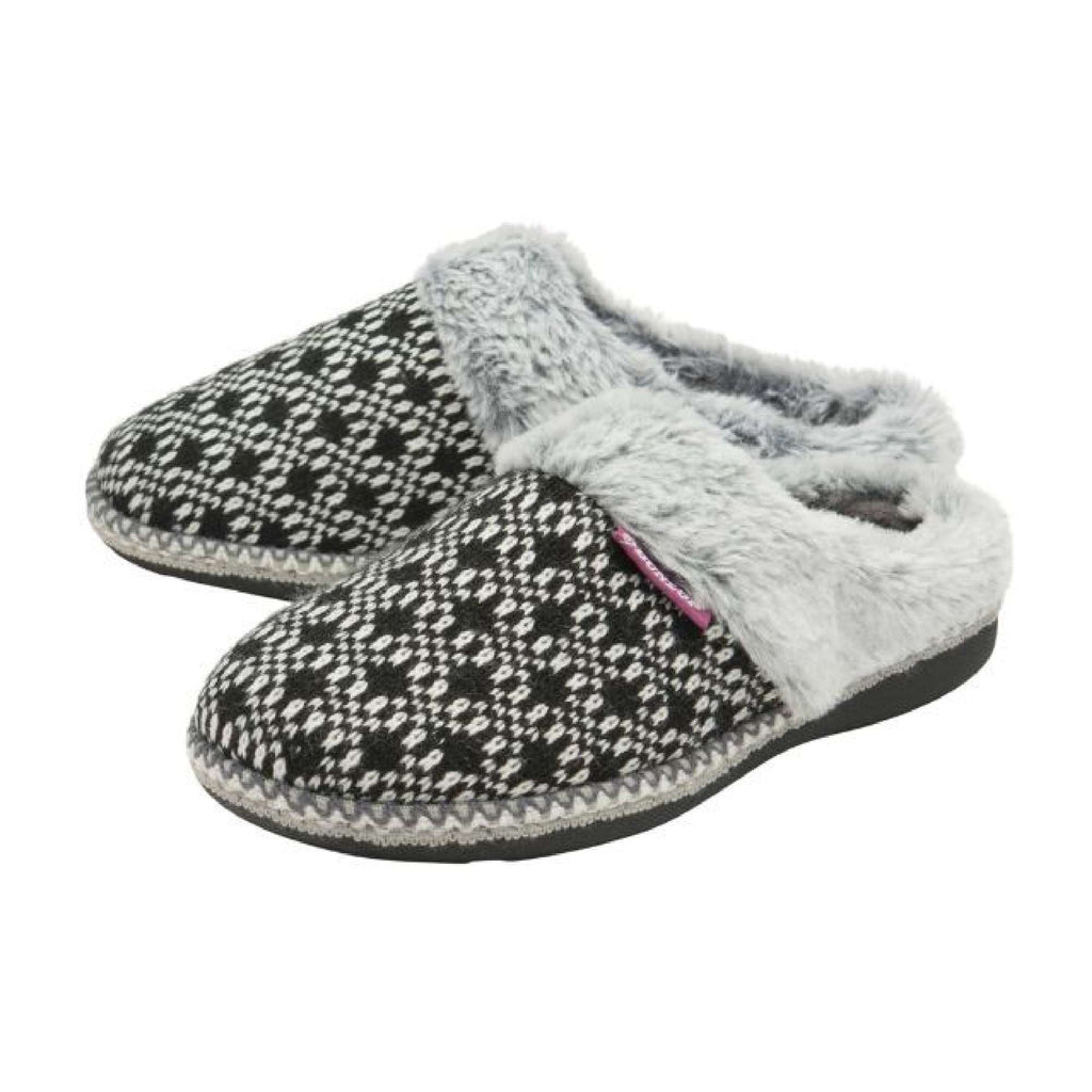 Ladies Cosy Memory Foam Open Back Knitted Slippers (6 Sizes)