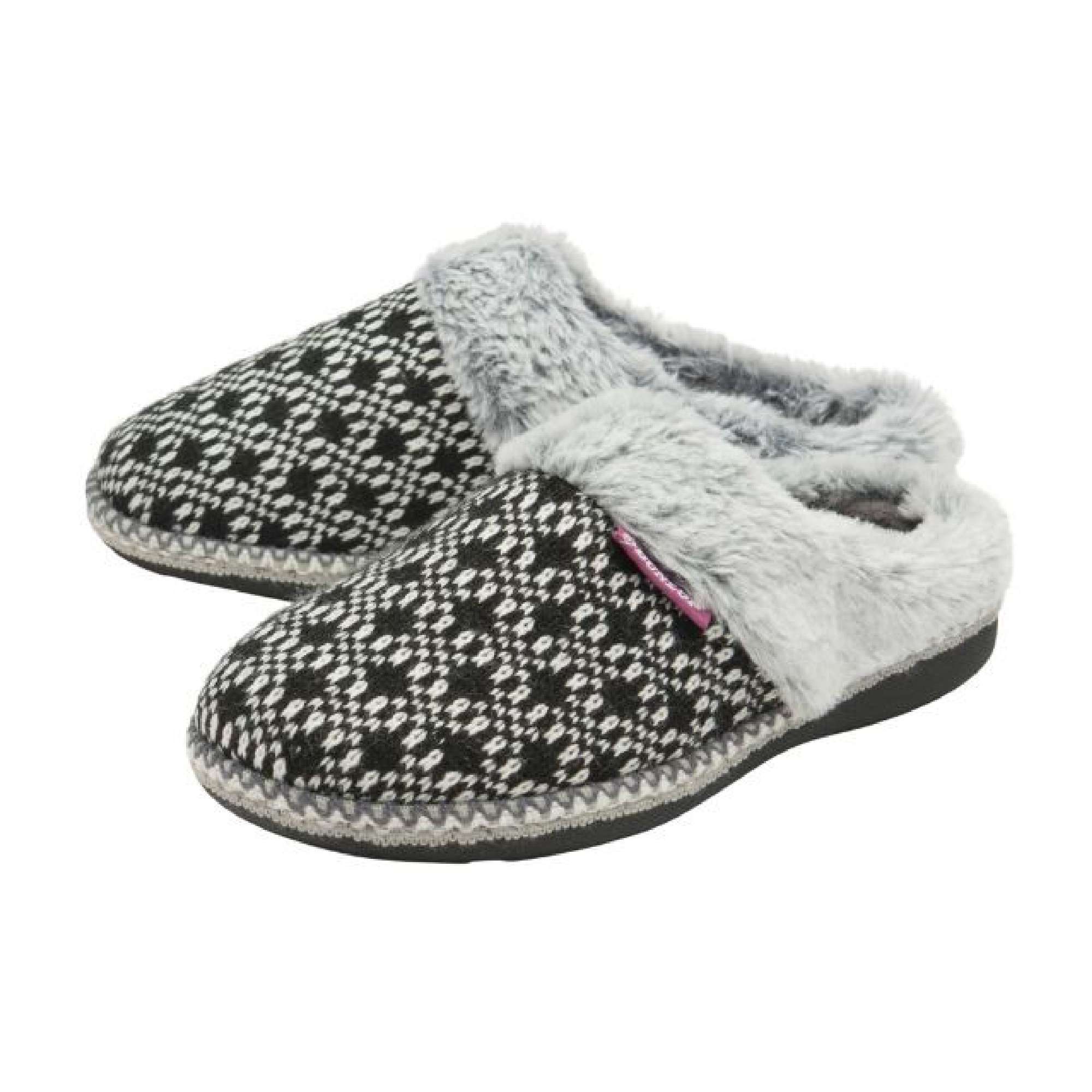 Ladies Cosy Memory Foam Open Back Knitted Slippers (6 Sizes)