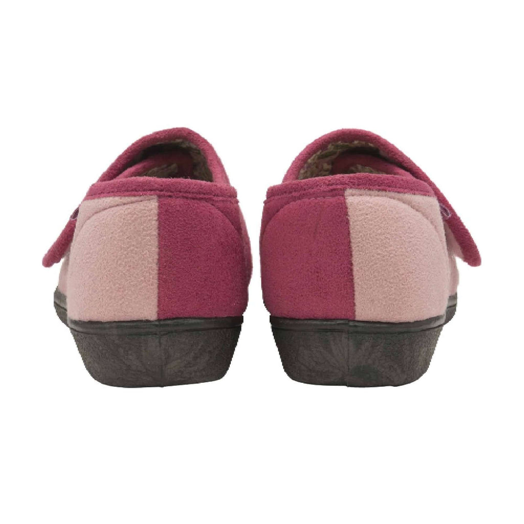 Ladies Adjustable Wide Fit Floral Velcro Slippers (6 Sizes)