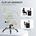 Vinsetto Linen-Look Office Chair, with Adjustable Height and Tension - Beige