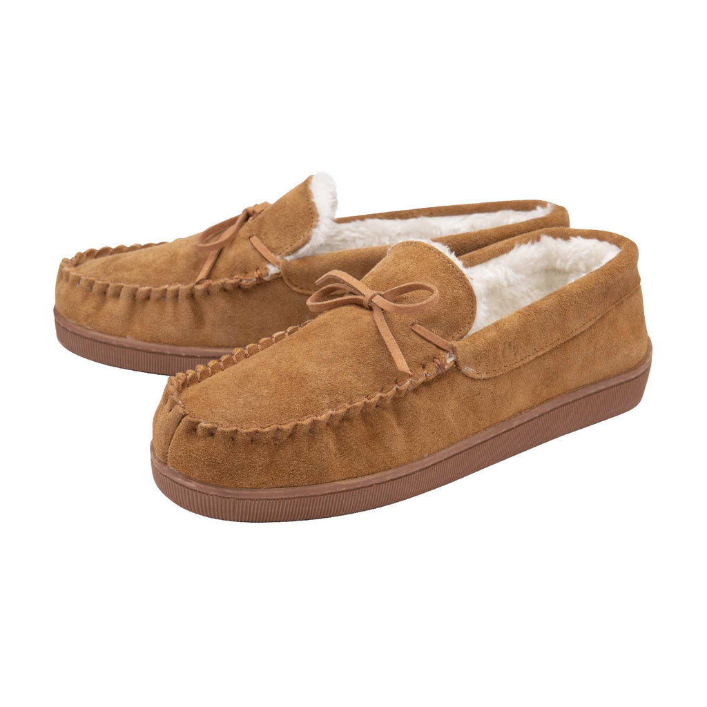 Mens Real Suede Leather Fleece Lined Slippers (6 Sizes)