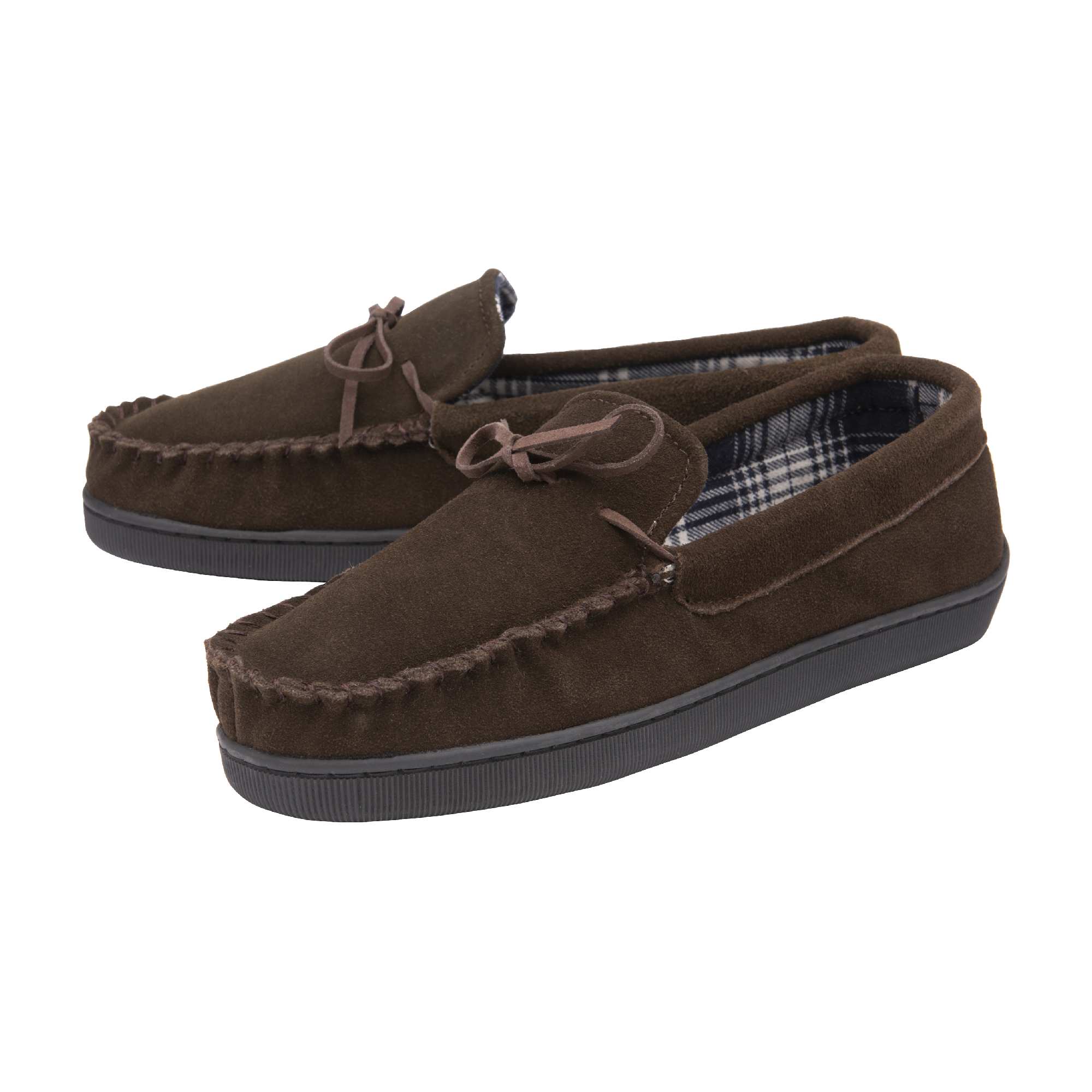 Mens Real Suede Leather Fleece Lined Slippers (6 Sizes)
