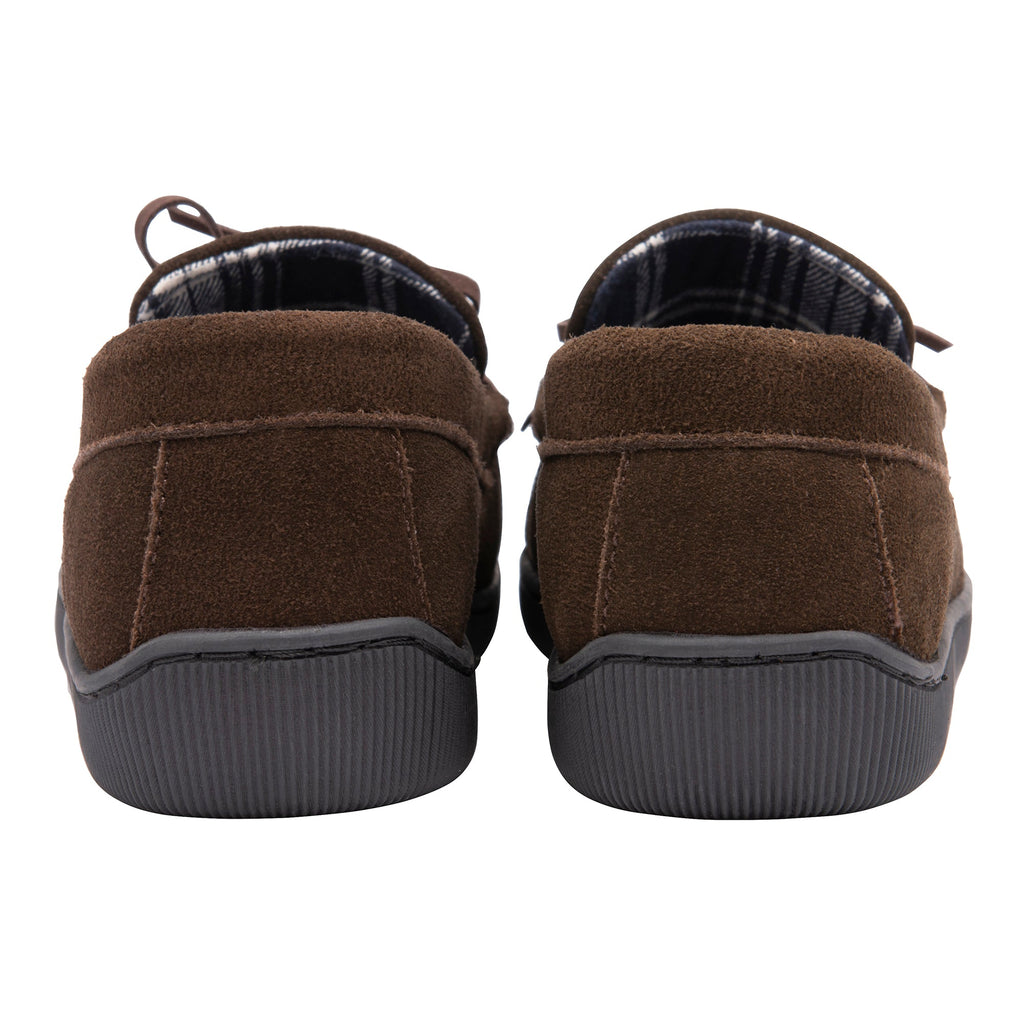 Mens Real Suede Leather Fleece Lined Slippers (6 Sizes)