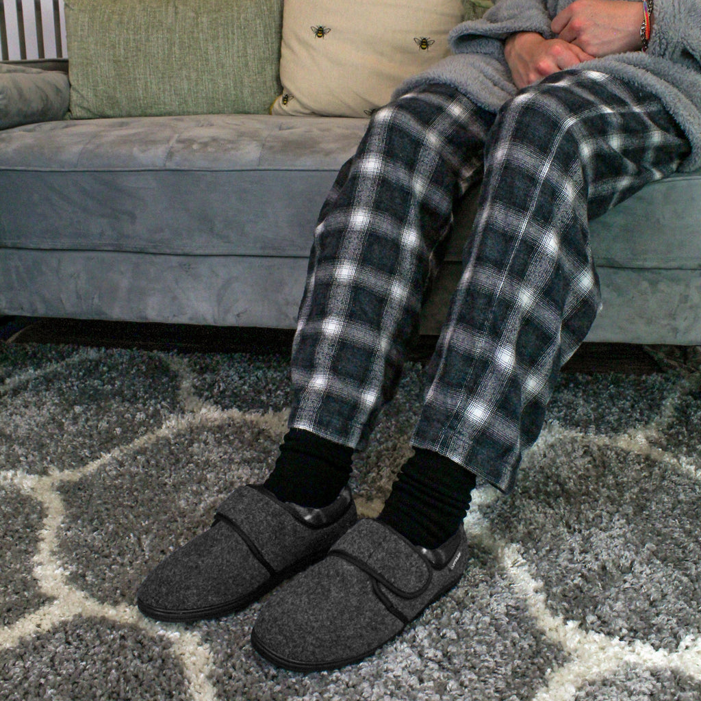 Orthapedic Easy Close Velcro Slippers for Men (6 Sizes)