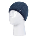 Children Winter Warm Fleece Lined Knit Turn Over Cuff Ribbed Hat & Gloves Set