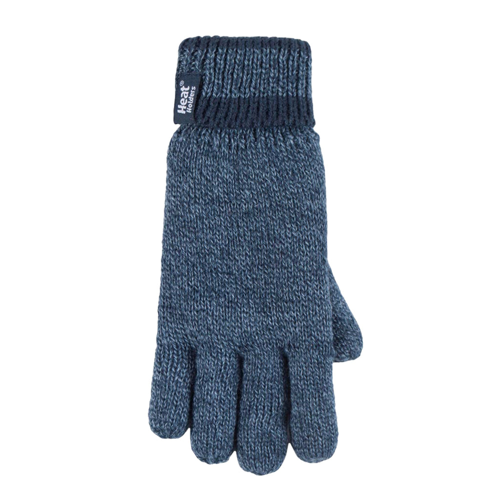 Children Winter Warm Fleece Lined Knit Turn Over Cuff Ribbed Hat & Gloves Set