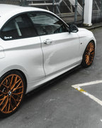 BMW 1 SERIES F20 F21 & 2 SERIES F22 EVO-1 GLOSS BLACK SIDE SKIRTS BY ZAERO (2011-2019)