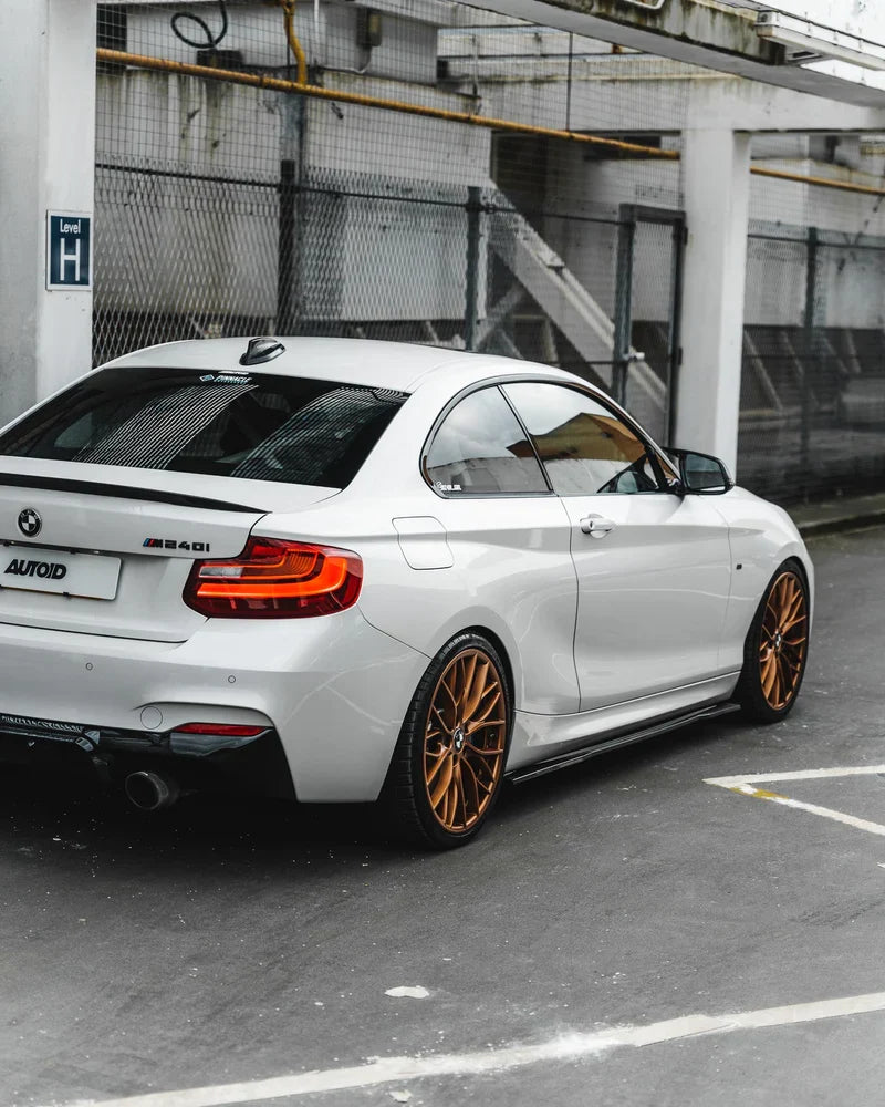BMW 1 SERIES F20 F21 & 2 SERIES F22 EVO-1 GLOSS BLACK SIDE SKIRTS BY ZAERO (2011-2019)