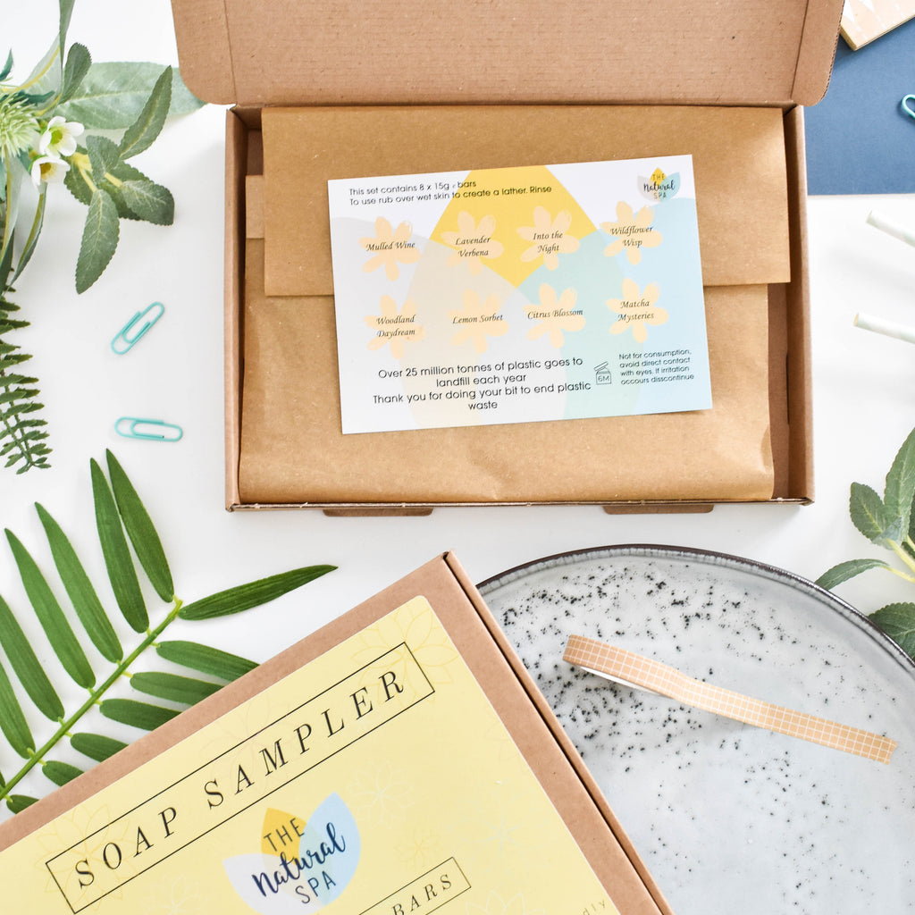 Soap Sampler Gift Set | 8 x 15g Mini Travel Soaps | Natural Handcrafted Letterbox Gift | Vegan, Plastic-Free Skincare