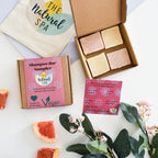 Blumiges Mini-Shampoo-Probenset – Geschenkset mit 4 Mini-Shampoo-Riegeln