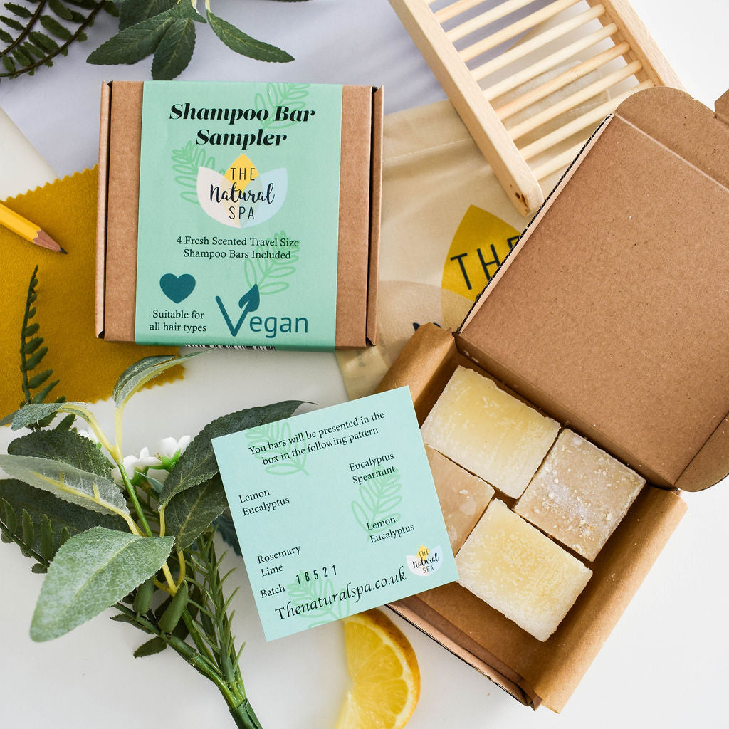 Frisches Mini-Shampoo-Probierset – Geschenkset mit 4 Mini-Shampoo-Riegeln