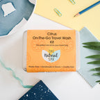 Citrus Mini Reise-Waschset | Natürliches „Unterwegs“-Shampoo, Spülung & Seifen-Set | Vegan, plastikfreie Haarpflege | Perfektes Reisegeschenk