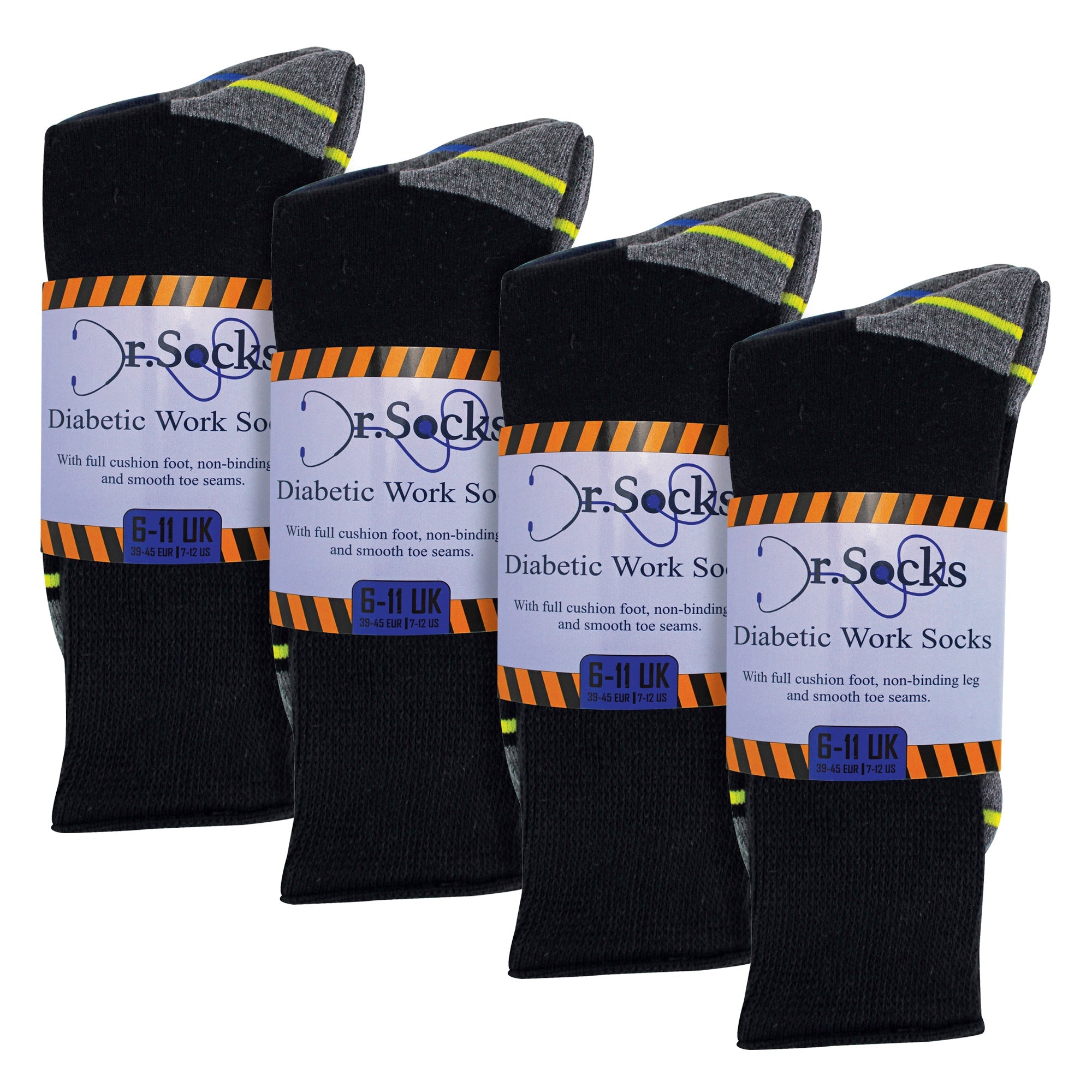 Multipack Mens Diabetic Work Socks | Non Elastic Breathable Diabetic Socks