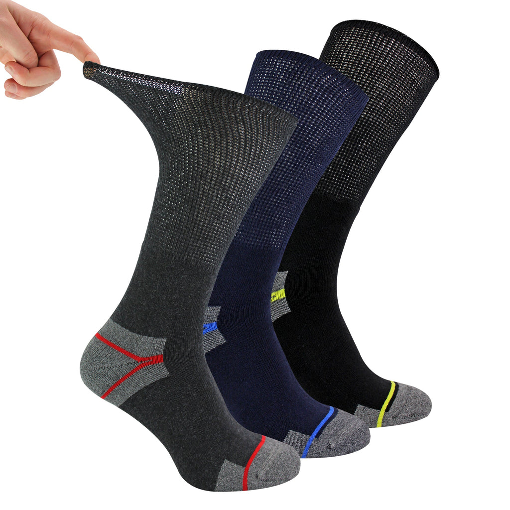 Multipack Mens Diabetic Work Socks | Non Elastic Breathable Diabetic Socks