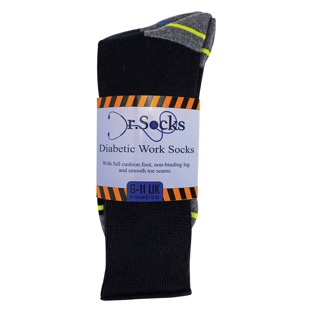 Multipack Mens Diabetic Work Socks | Non Elastic Breathable Diabetic Socks