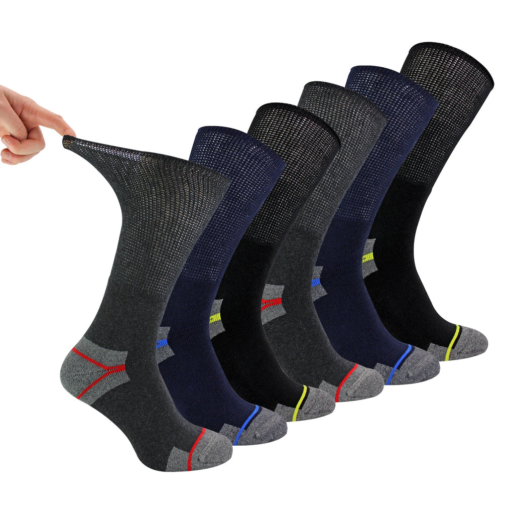 Multipack Mens Diabetic Work Socks | Non Elastic Breathable Diabetic Socks