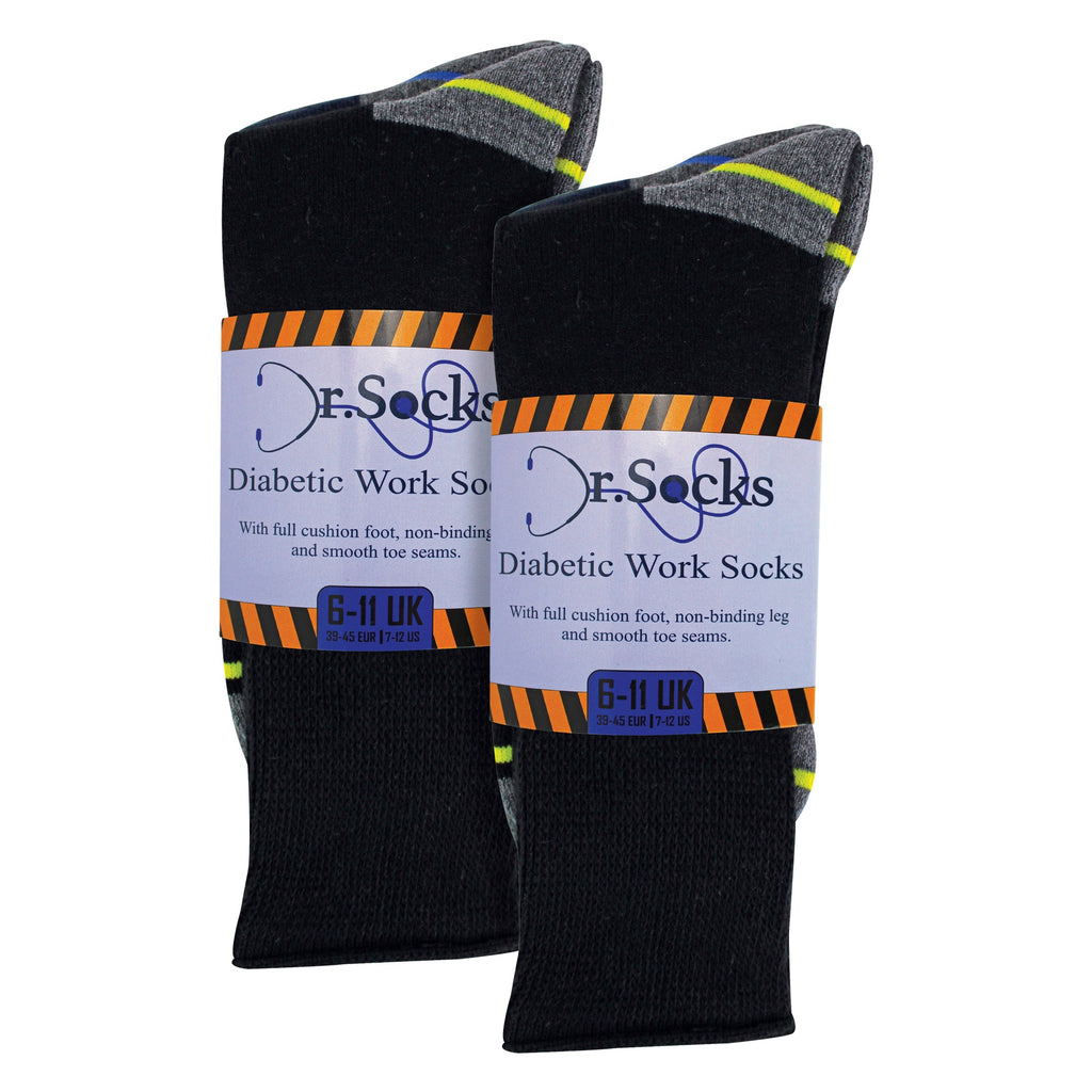 Multipack Mens Diabetic Work Socks | Non Elastic Breathable Diabetic Socks