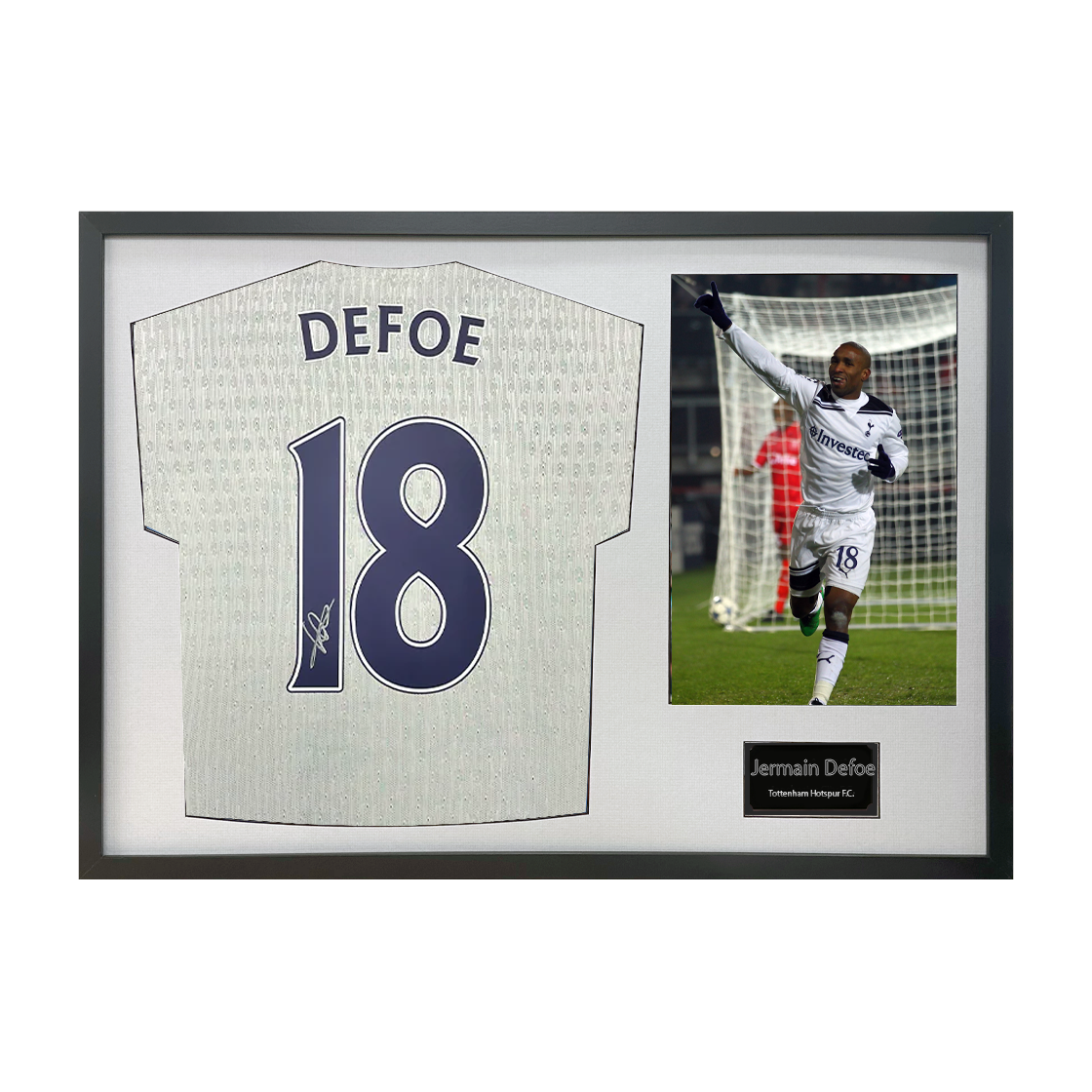 Jermain Defoe Signed Tottenham Hotspur Shirt Classic Frame