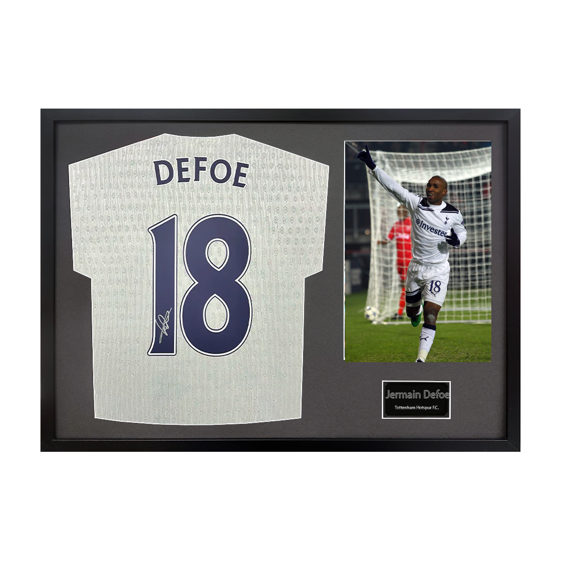 Jermain Defoe Signed Tottenham Hotspur Shirt Classic Frame
