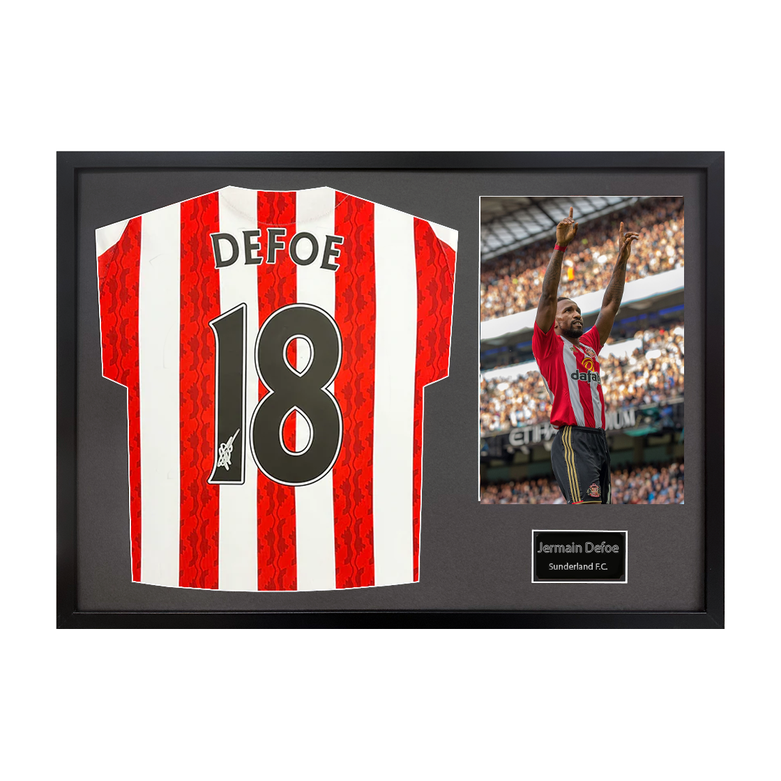 Jermain Defoe Signed Sunderland Shirt Classic Frame
