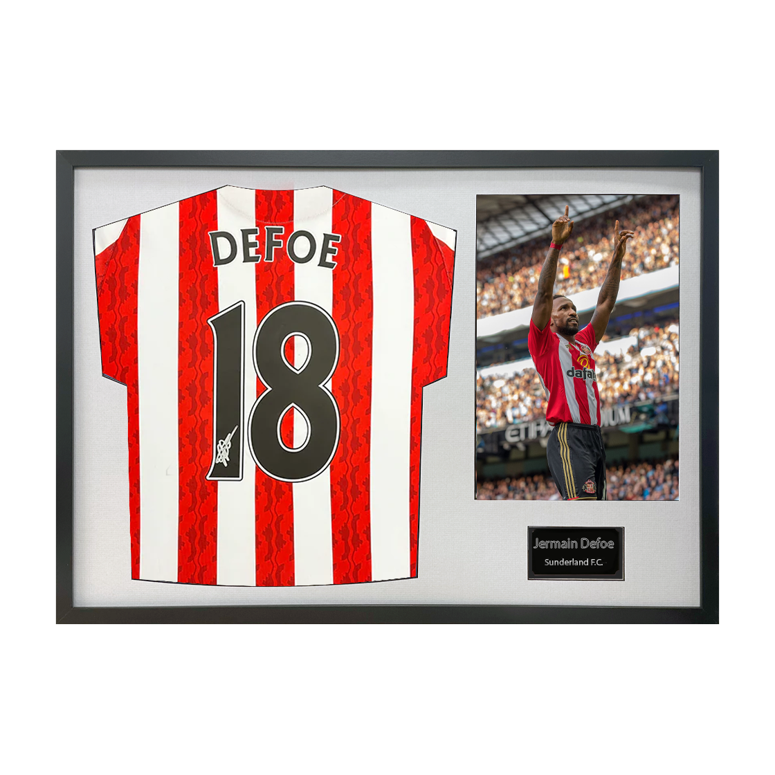 Jermain Defoe Signed Sunderland Shirt Classic Frame