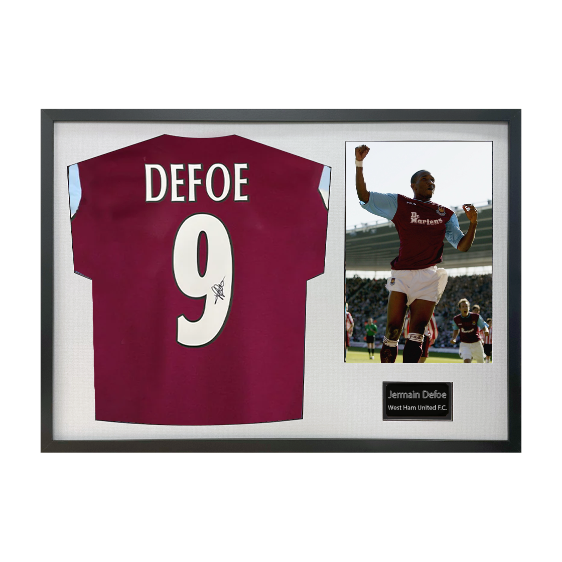 Jermain Defoe Signed West Ham Shirt Classic Frame