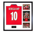Dennis Bergkamp Signed Arsenal Shirt Elite Frame