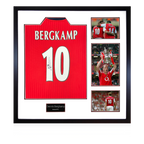 Dennis Bergkamp Signed Arsenal Shirt Elite Frame