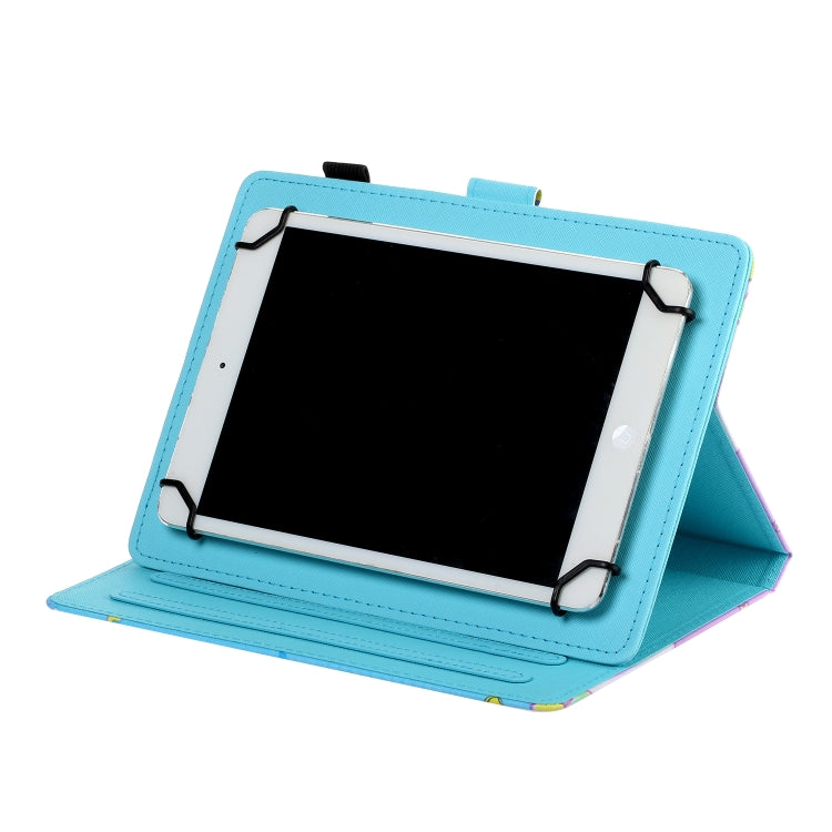 For 8 inch Tablet PC Universal Colored Drawing Horizontal Flip Leather Case with Holder & Card Slots(Skateboard Cat)