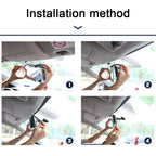 3R-337 Curved Mirror 250mm Car Rearview Retrofit Frameless Clear Large Mirror(White)