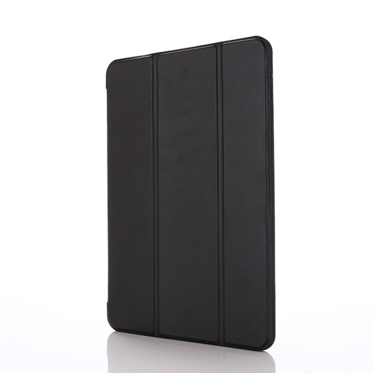 For iPad Pro 12.9 2022 / 2021 / 2020 / 2018 TPU Horizontal Flip Leather Tablet Case with Three-folding Holder(Black)