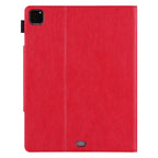 For iPad Pro 12.9 2022 / 2021 / 2020 / 2018 Solid Color Horizontal Flip Leather Tablet Case with Holder & Card Slot & Photo Frame & Wallet(Red)